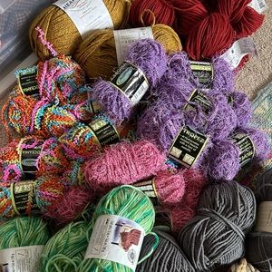 large lot of assorted craft yarns